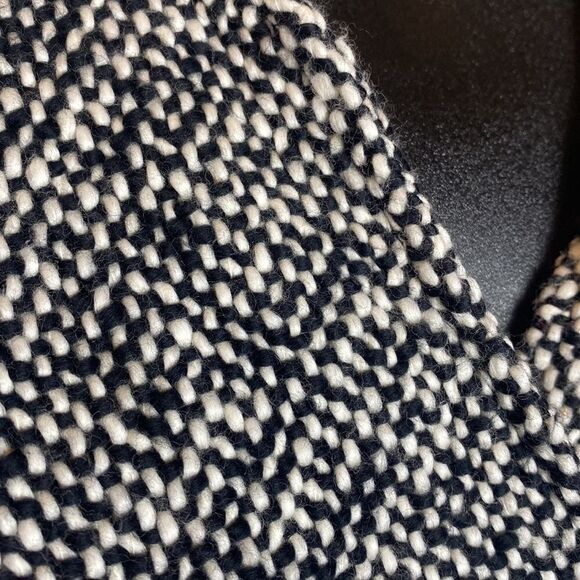 Eileen fisher black/white tweed 3/4 sleeve open front belted cardigan petite med - Picture 3 of 7